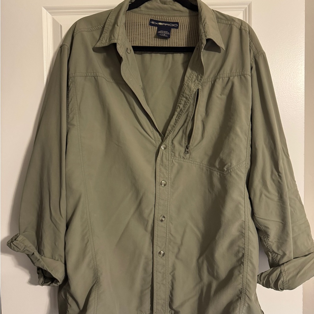 Men's Exofficio Green Sun Shirt
